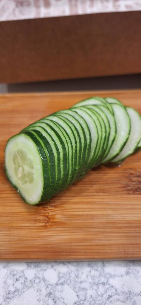 Cucumber sliced for Hoagie