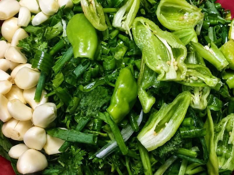 Fresh herbs for the green seasoning