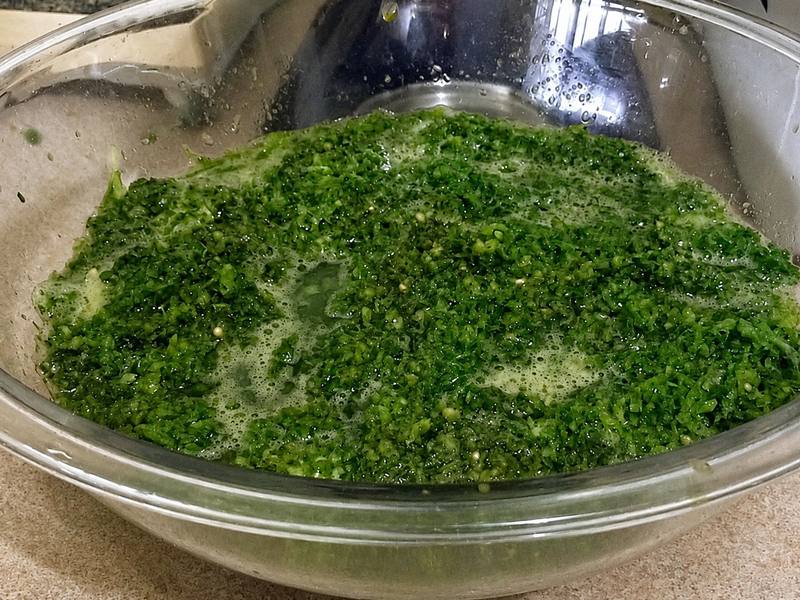 Green seasoning, freshly blended